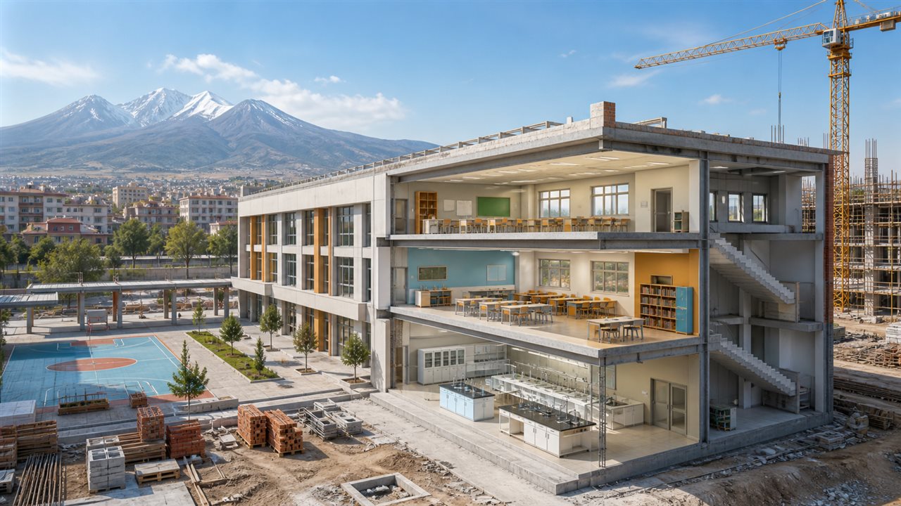 Kayseri’de Yeni Okul ve Eğitim Tesisi Yatırımları Sürüyor